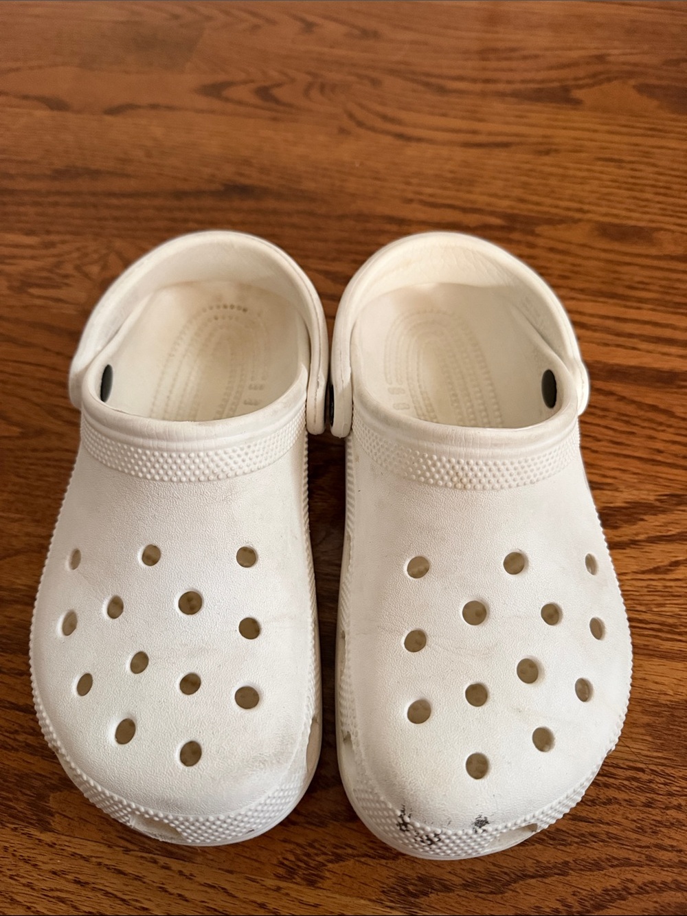 CROCS Kids White Slip-On Clogs with Heel Strap